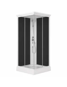 Гидробокс с низким поддоном Lidz Kubis SB90x90.SAT.LOW.GR, полукруглый, стекло тонированное 4 мм