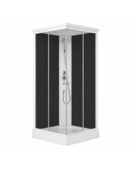 Гидробокс с низким поддоном Lidz Kubis SB90x90.SAT.LOW.GR, полукруглый, стекло тонированное 4 мм