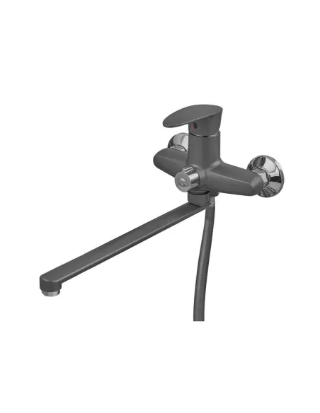 Смеситель для ванны Plamix CEZAR-006 EURO SET Graphite PM0691, с душевым набором