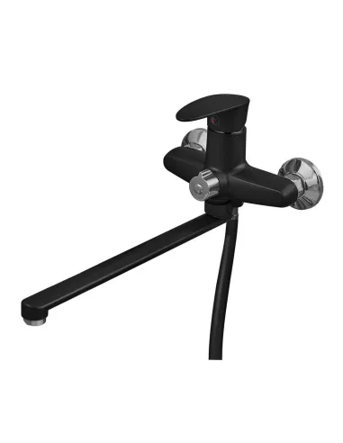 Смеситель для ванны Plamix CEZAR-006 EURO SET Matte Black PM0690, с душевым набором