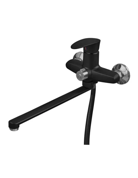 Смеситель для ванны Plamix CEZAR-006 EURO SET Matte Black PM0690, с душевым набором