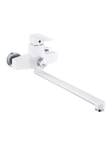 Смеситель для ванны Plamix Kubus-006 Euro Set White PM0738, с душевым набором