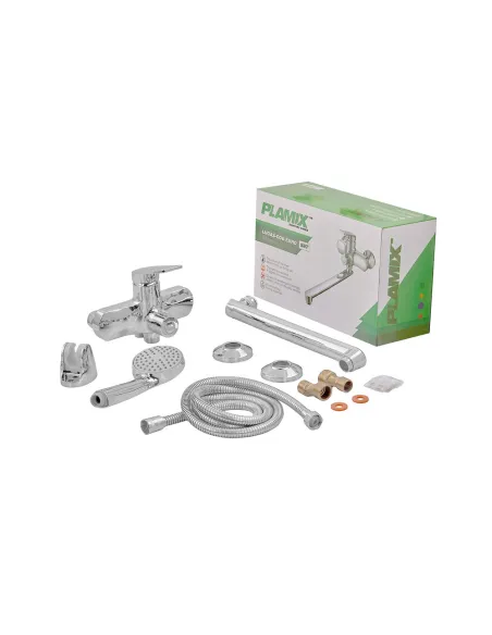 Смеситель для ванны Plamix Lucas-006 EURO SET Chrome PM0710, с душевым набором