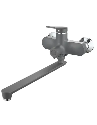 Смеситель для ванны Plamix Lucas-006 Euro SET Graphite PM6101, с душевым набором