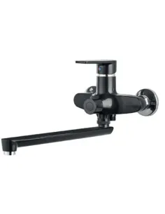 Смеситель для ванны Plamix OSCAR-006 EURO SET Black MX1896, с душевым набором