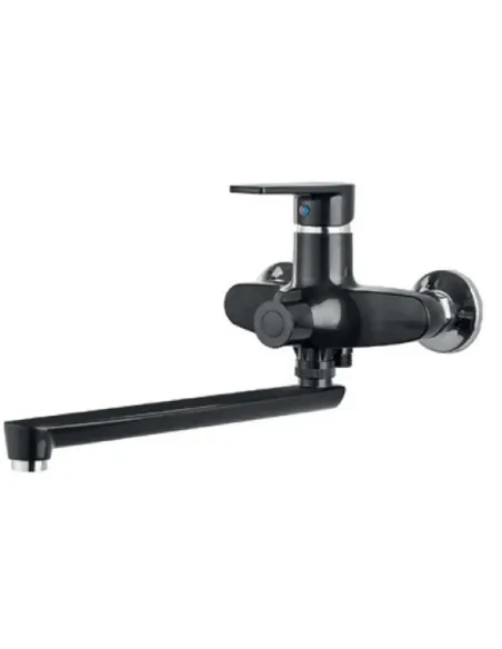 Смеситель для ванны Plamix OSCAR-006 EURO SET Black MX1896, с душевым набором