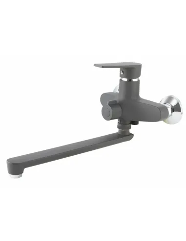 Смеситель для ванны Plamix Oscar-006 Euro SET Graphite PM6098, с душевым набором