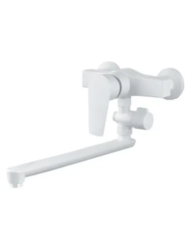 Смеситель для ванны Plamix OSCAR-006 SET White PM0703, с душевым набором