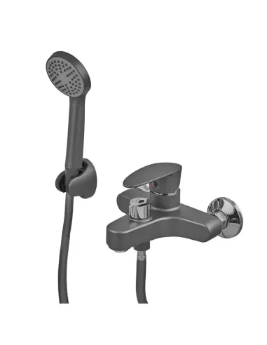 Смеситель для ванны Plamix CEZAR-009 EURO SET Graphite PM0694, с душевым набором