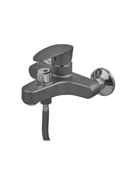 Смеситель для ванны Plamix CEZAR-009 EURO SET Graphite PM0694, с душевым набором