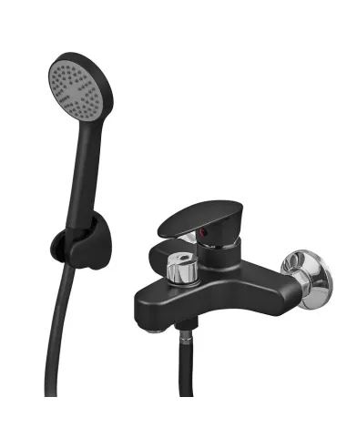 Смеситель для ванны Plamix CEZAR-009 EURO SET Matte Black PM0693, с душевым набором