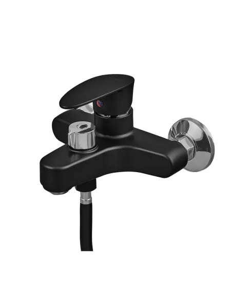 Смеситель для ванны Plamix CEZAR-009 EURO SET Matte Black PM0693, с душевым набором