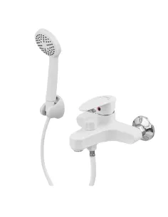 Смеситель для ванны Plamix CEZAR-009 EURO SET White PM0692, с душевым набором