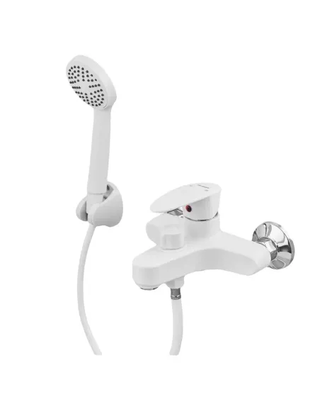 Смеситель для ванны Plamix CEZAR-009 EURO SET White PM0692, с душевым набором
