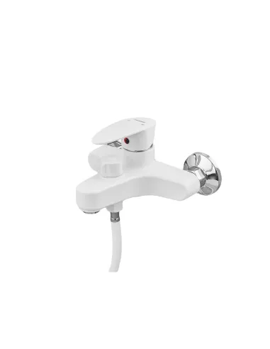 Смеситель для ванны Plamix CEZAR-009 EURO SET White PM0692, с душевым набором