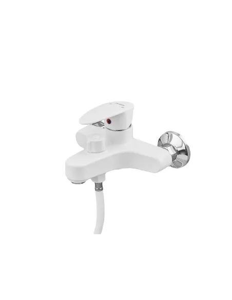 Смеситель для ванны Plamix CEZAR-009 EURO SET White PM0692, с душевым набором