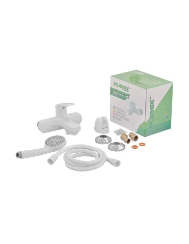 Смеситель для ванны Plamix Lucas-009 EURO SET White PM0708, с душевым набором