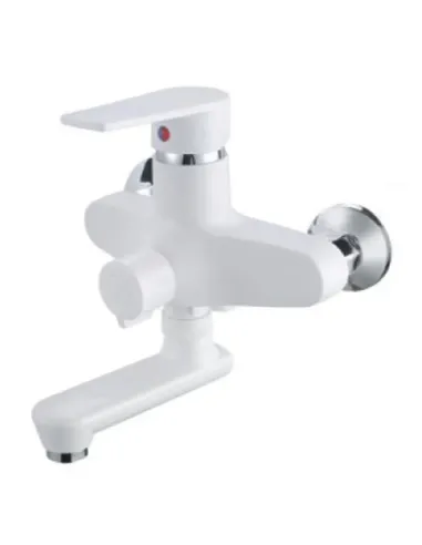 Смеситель для ванны Plamix OSCAR-008 EURO SET White PM0698, с душевым набором