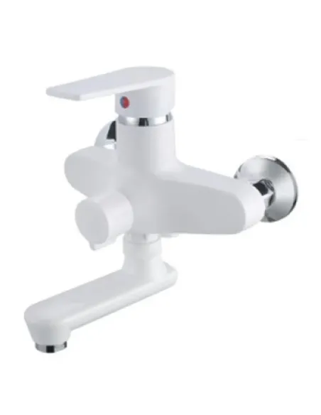 Смеситель для ванны Plamix OSCAR-008 EURO SET White PM0698, с душевым набором