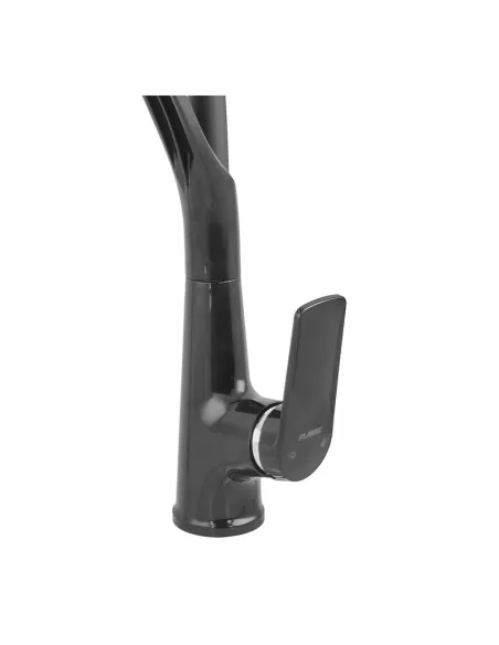 Смеситель для кухни с гибким изливом Plamix Lucas-017 SET BLACK REFL.Black PM0717, черный гофроизлив