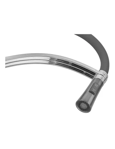 Смеситель для кухни с гибким изливом Plamix Lucas-017 SET CHROME REFL.Grey PM0715, серый гофроизлив