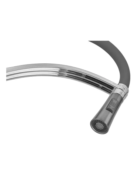 Смеситель для кухни с гибким изливом Plamix Lucas-017 SET CHROME REFL.Grey PM0715, серый гофроизлив