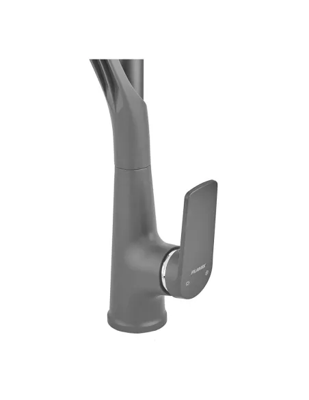 Смеситель для кухни с гибким изливом Plamix Lucas-017 SET Graphite Refl.Grey PM0723, серый гофроизлив