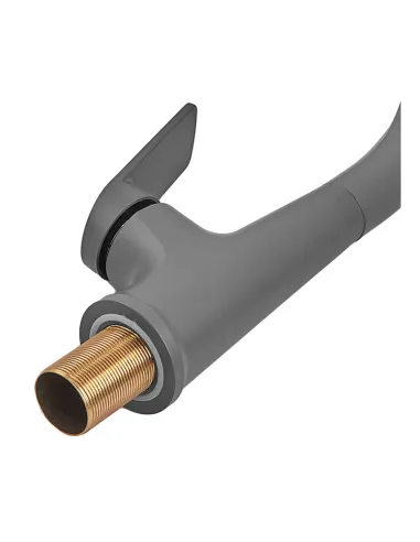 Смеситель для кухни с гибким изливом Plamix Lucas-017 SET Graphite Refl.Grey PM0723, серый гофроизлив