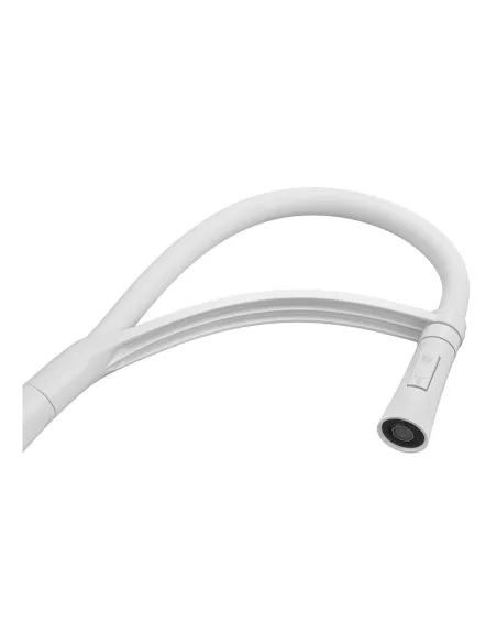 Смеситель для кухни с гибким изливом Plamix Lucas-017 SET White REFL.White PM0716, белый гофроизлив