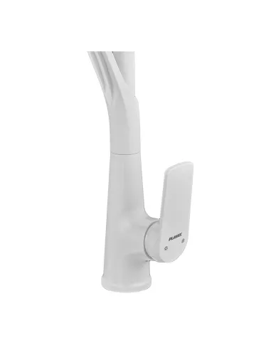 Смеситель для кухни с гибким изливом Plamix Lucas-017 SET White REFL.White PM0716, белый гофроизлив