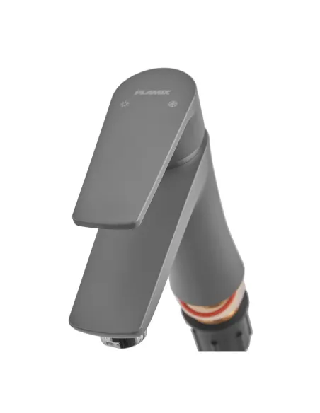 Смеситель для умывальника Plamix Oscar-001 Graphite PM6097, однорычажный