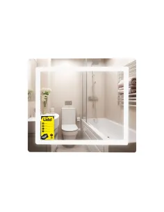 Зеркало для ванной Lidz Kubis KU1 LDKU60070049286, 700х600 мм, с LED-подсветкой Touch, с антизапотеванием, регулятор яркости