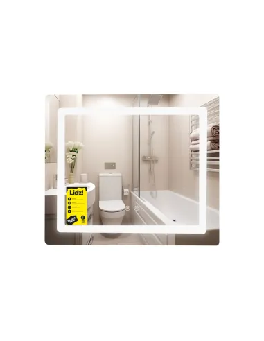 Зеркало для ванной Lidz Kubis KU1 LDKU60070049286, 700х600 мм, с LED-подсветкой Touch, с антизапотеванием, регулятор яркости