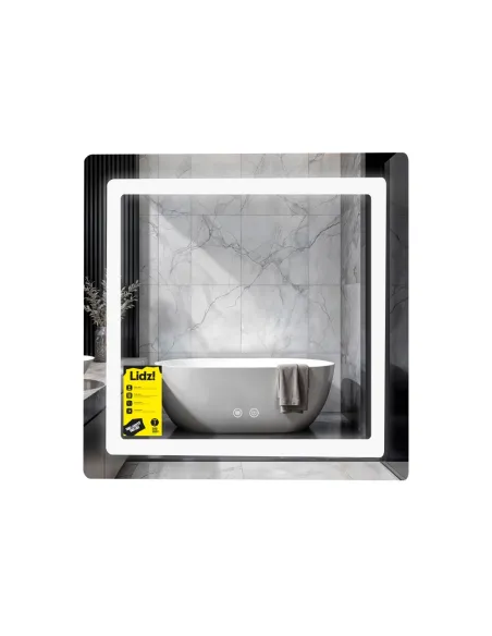 Дзеркало для ванної кімнати Lidz Kubis KU1 LDKU70070049288, 700х700 мм, з LED-підсвічуванням Touch, з антизапотіванням, регулято
