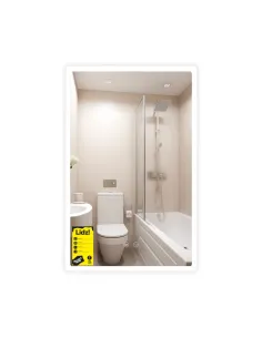 Зеркало для ванной Lidz Kubis KU1 LDOR50080049291, 500х800 мм, с LED-подсветкой Touch, с антизапотеванием, регулятор яркости