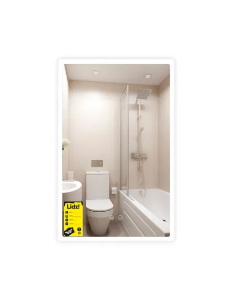 Зеркало для ванной Lidz Kubis KU1 LDOR50080049291, 500х800 мм, с LED-подсветкой Touch, с антизапотеванием, регулятор яркости