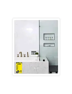 Зеркало для ванной Lidz Kubis KU1 LDOR70080049293, 700х800 мм, с LED-подсветкой Touch, с антизапотеванием, регулятор яркости