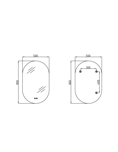 Зеркало для ванной Q-Tap Scorpio (SC1) QTSC500800 Black, 500х800 мм, с LED-подсветкой Touch, с антизапотеванием, регулятор яркос