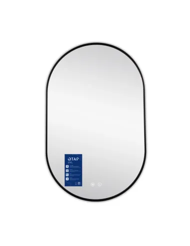 Дзеркало для ванної кімнати Q-Tap Scorpio (SC1) QTSC500800 Black, 500х800 мм, з LED-підсвічуванням Touch, з антизапотіванням, ре