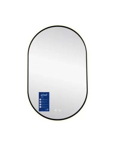 Зеркало для ванной Q-Tap Scorpio (SC1) QTSC500800 Black, 500х800 мм, с LED-подсветкой Touch, с антизапотеванием, регулятор яркос