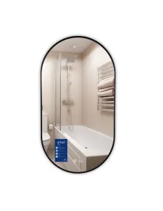 Зеркало для ванной Q-Tap Scorpio (SC1) QTSC500900 Black, 500х900 мм, с LED-подсветкой Touch, с антизапотеванием, регулятор яркос