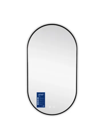 Дзеркало для ванної кімнати Q-Tap Scorpio (SC1) QTSC500900 Black, 500х900 мм, з LED-підсвічуванням Touch, з антизапотіванням, ре