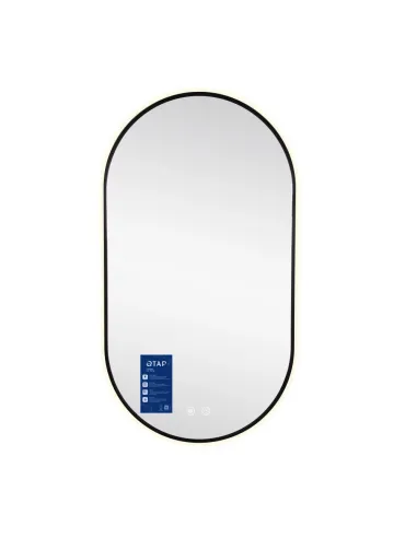 Зеркало для ванной Q-Tap Scorpio (SC1) QTSC500900 Black, 500х900 мм, с LED-подсветкой Touch, с антизапотеванием, регулятор яркос