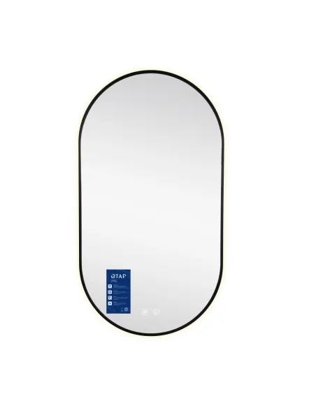 Дзеркало для ванної кімнати Q-Tap Scorpio (SC1) QTSC500900 Black, 500х900 мм, з LED-підсвічуванням Touch, з антизапотіванням, ре
