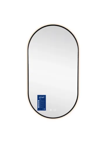 Зеркало для ванной Q-Tap Scorpio (SC1) QTSC500900 Black, 500х900 мм, с LED-подсветкой Touch, с антизапотеванием, регулятор яркос