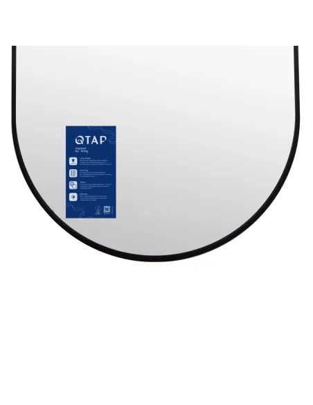 Дзеркало для ванної кімнати Q-Tap Scorpio (SC1) QTSC500900 Black, 500х900 мм, з LED-підсвічуванням Touch, з антизапотіванням, ре