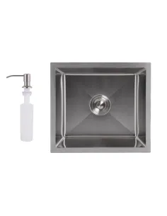 Мийка прямокутна для кухні Lidz Handmade H4843 Brushed Steel 3,0/1,0 мм з нержавіючої сталі, врізна
