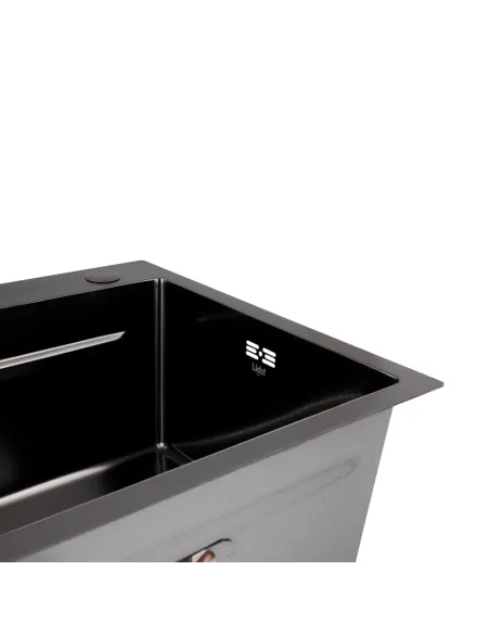Мийка прямокутна для кухні Lidz Handmade H6845HB Decor Black PVD Honeycomb 3,0/1,0 мм з нержавіючої сталі