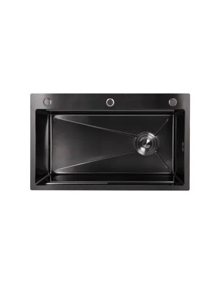 Мийка прямокутна для кухні Lidz Handmade H7545B Brushed Black PVD 3,0/1,0 мм з нержавіючої сталі
