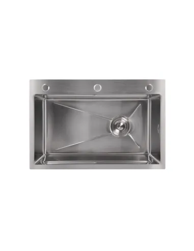 Мийка для кухні прямокутна Lidz Handmade H6845 Brushed Steel 3,0/1,0 мм з нержавіючої сталі